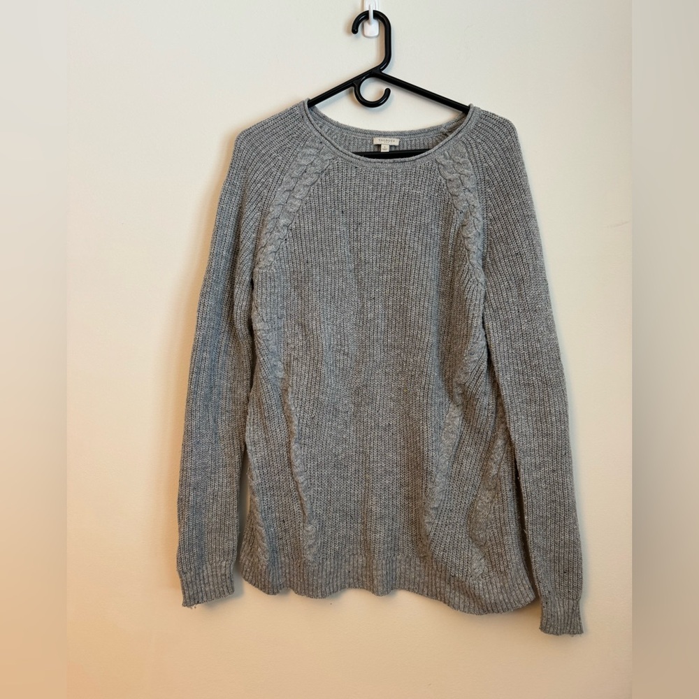 Talbot’s Gray Cable Detail Knit Sweater